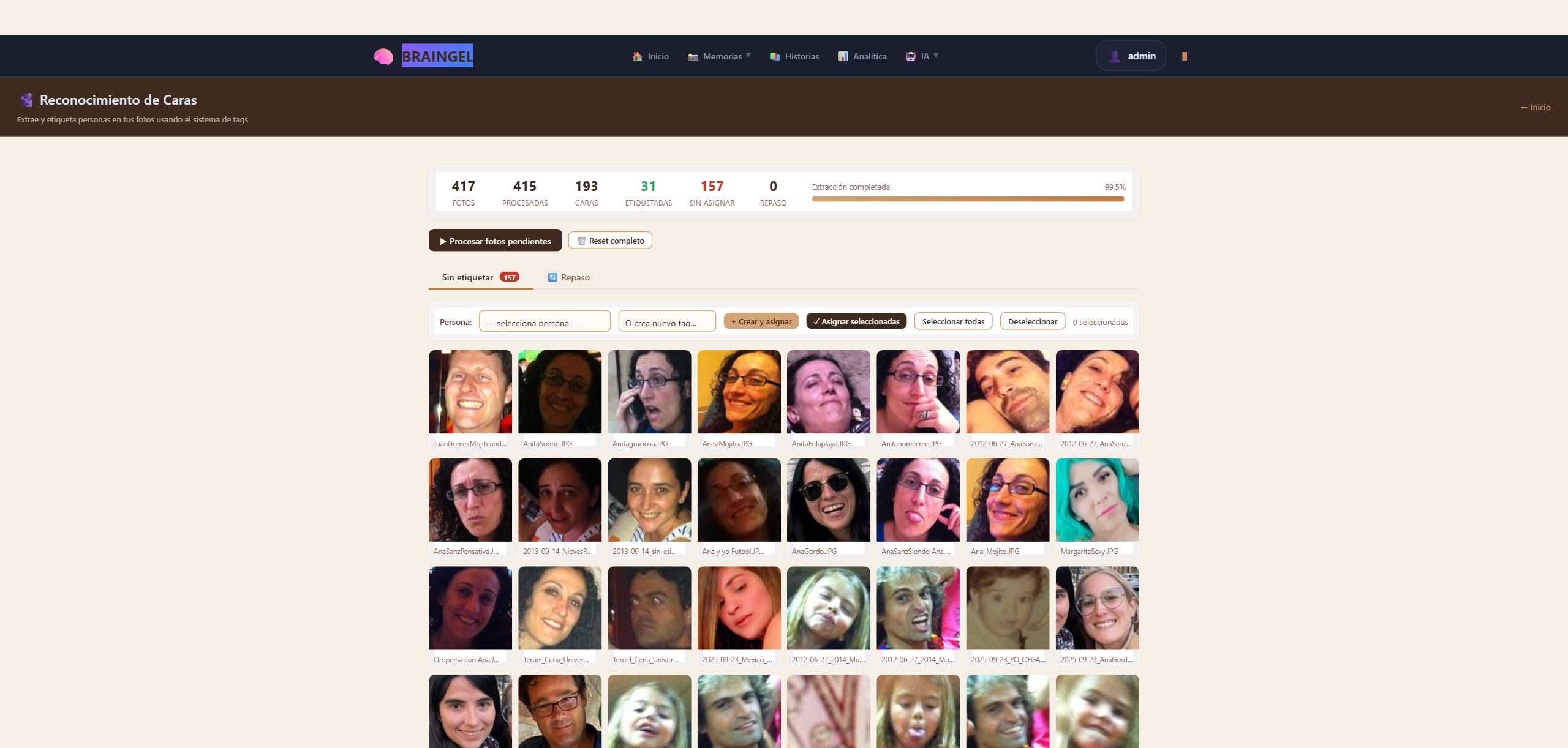 Reconocimiento de Caras — IA para identificar personas en fotos